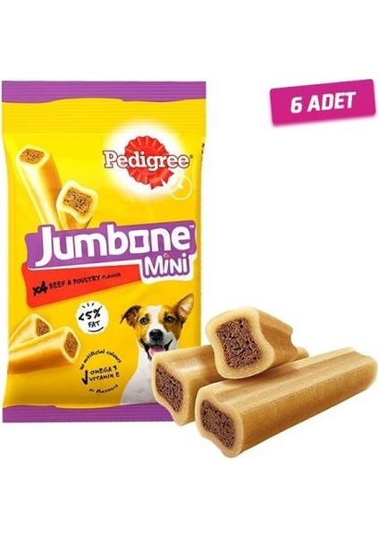 6 Adet - Pedigree Jumbone Mini Beef Köpek Ödülü 160 gr
