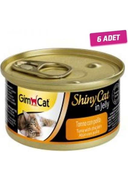 6 Adet - Gimcat Shinycat Tuna Balıklı Tavuklu 70GR