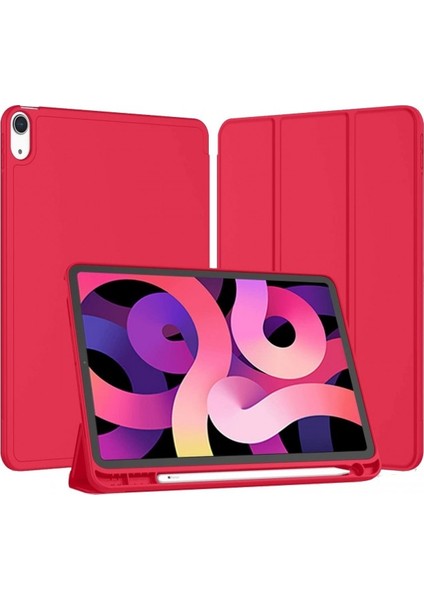Apple iPad Air 5 2021 10.9 (5.nesil) M1 Çipli Seri A2589,A2591 Kalemlikli Uyku Modlu Yatay Standlı Smart Kılıf