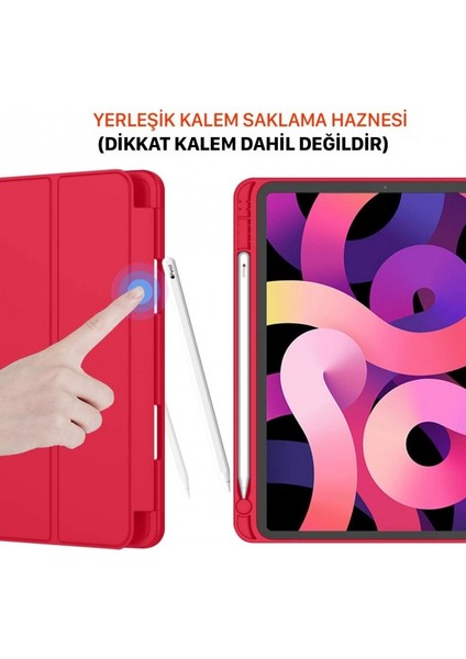 Apple iPad Air 5 2021 10.9 (5.nesil) M1 Çipli Seri A2589,A2591 Kalemlikli Uyku Modlu Yatay Standlı Smart Kılıf fiyatları