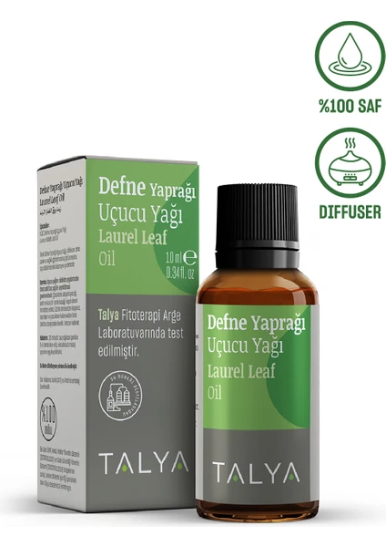 Defne Yaprağı Uçucu Yağı, %100 Saf ve Doğal, 10 ml