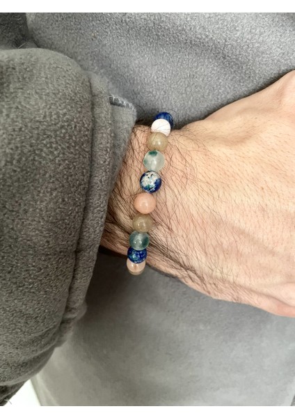 Unisex Jade Doğal Taşlarıyla Oluşturulmuş Bileklik | Handmade fırsatları