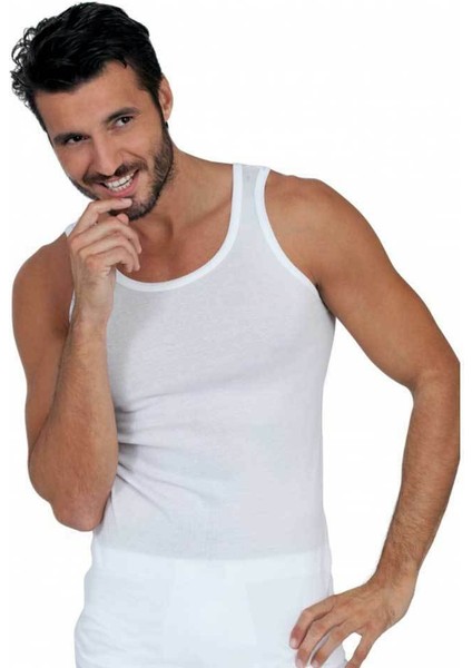 6 Adet Erkek Beyaz Atlet Klasik