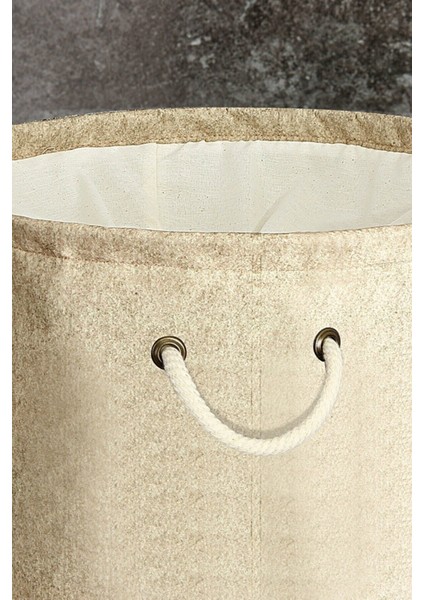 Keçe Torbalı Yuvarlak Sepet Çok Amaçlı Kirli Çamaşır Sepeti Organizer Hurç 50 x 35 cm modelleri