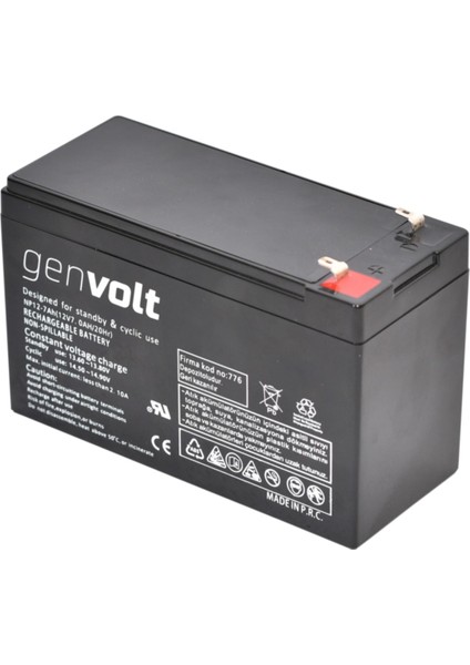 12V 7AH Alarm Ups Kepenk Bakımsız Kuru Akü fiyatları
