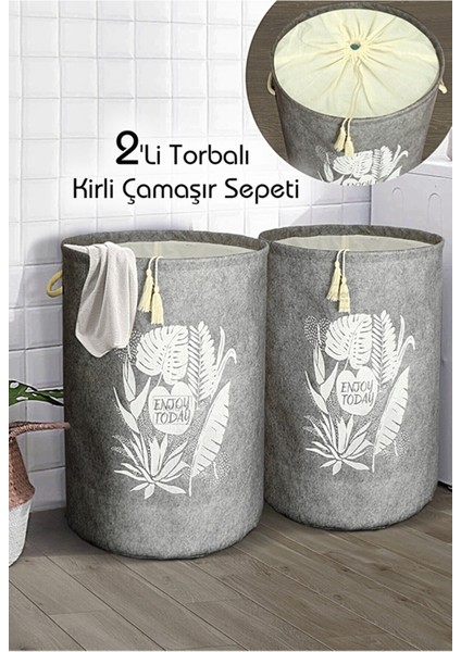 Çamaşır Sepeti Oyuncak Sepeti Kirli Kıyafet Sepeti Gri