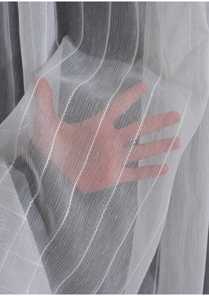 Keten Mat Zemin Çizgili Seyran Desen Yeni Sezon Kırışmaz Tül Perde 1x3 Sık Pileli fiyatları