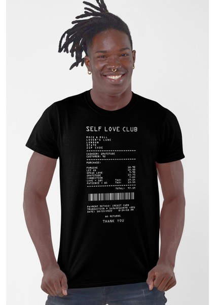 Perakende Sevgi Fişi Siyah Kısa Kollu Erkek T-Shirt