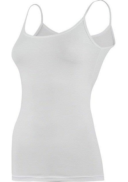 Yeni Yıldız 2170 Beyaz Likralı Ip Askılı Kadın Atlet