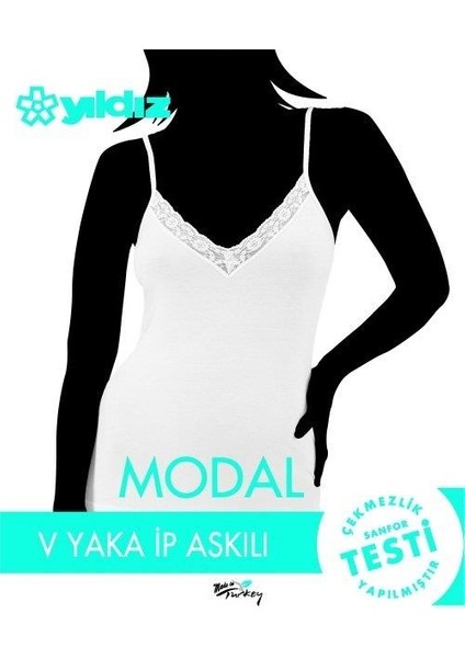 Yıldız 2225 V Yaka Ip Askılı Dantelli Kadın Atlet