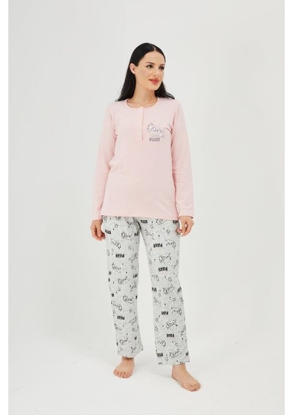 Yeni Hf Club 2115 Kadın Uzun Kollu Pijama Takımı