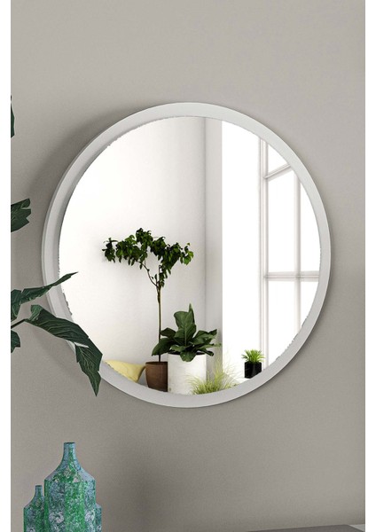 Move Dekoratif Yuvarlak Antre Hol Koridor Duvar Salon Mutfak Banyo Wc Ofis Beyaz Ayna