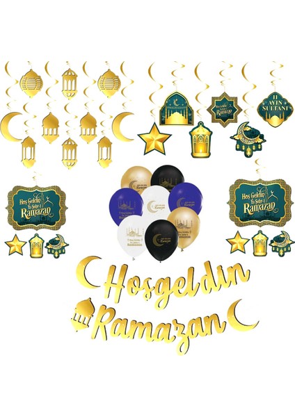 Hoş Geldin Ya Şehri Ramazan Tavan Asma Süs Set