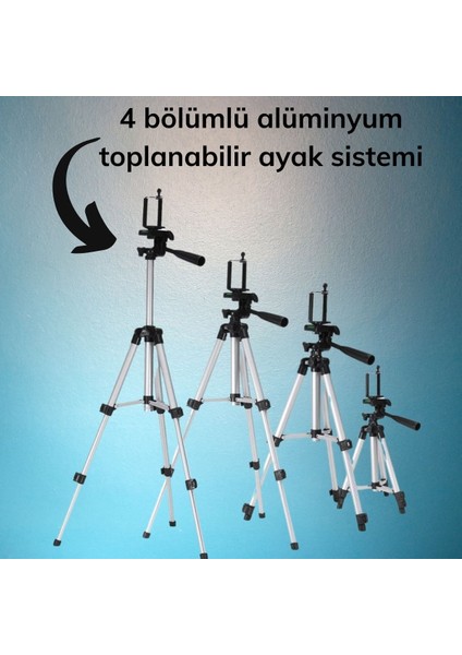 Taşıma Çantalı 130 cm Profesyonel Alüminyum Kamera Tripodu