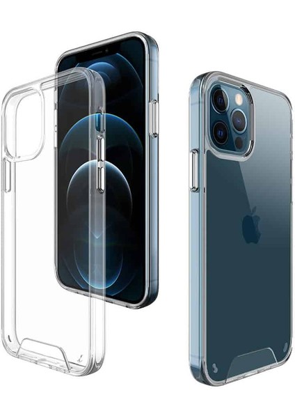 Caseworld Apple iPhone 12 Pro Kapak Sararmaz Darbe Emici Lüx Şeffaf Kılıf