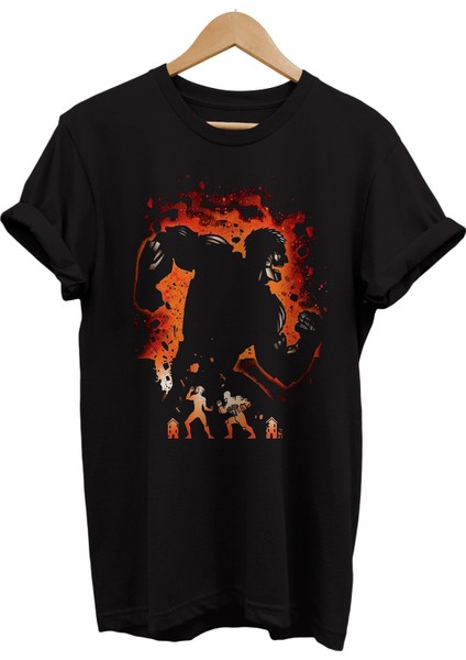 Attack On Titan Baskılı %100 Pamuk Oversize T-Shirt
