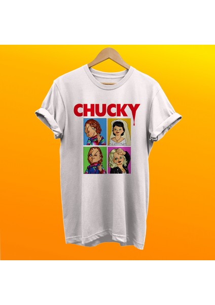 Chucky Baskılı %100 Pamuk Oversize T-Shirt Büyük Beden Tişört
