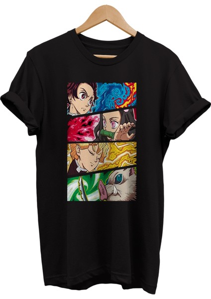 Demon Slayer Kimetsu No Yaiba Baskılı %100 Pamuk Oversize T-Shirt