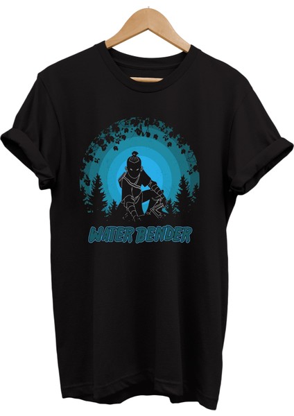 Avatar Su Bükücü Baskılı %100 Pamuk Oversize T-Shirt Büyük Beden Tişört