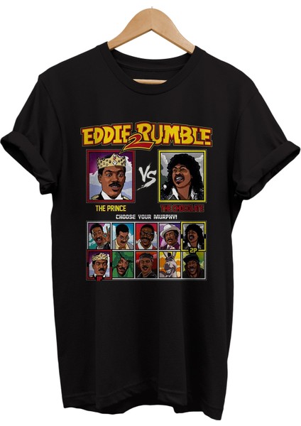 Eddie Murphy Baskılı %100 Pamuk Oversize T-Shirt Büyük Beden Tişört