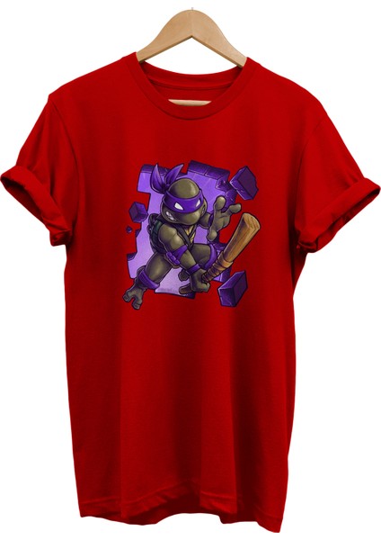 Ninja Kaplumbağalar Donatello Baskılı %100 Pamuk Oversize T-Shirt