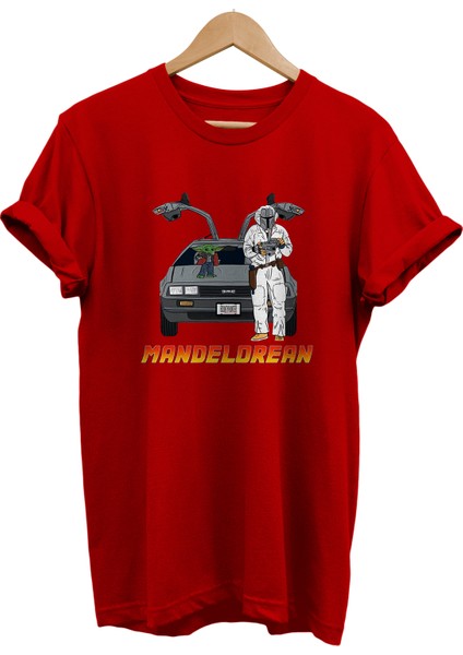 Geleceğe Dönüş Mandalorian Baskılı %100 Pamuk Oversize T-Shirt