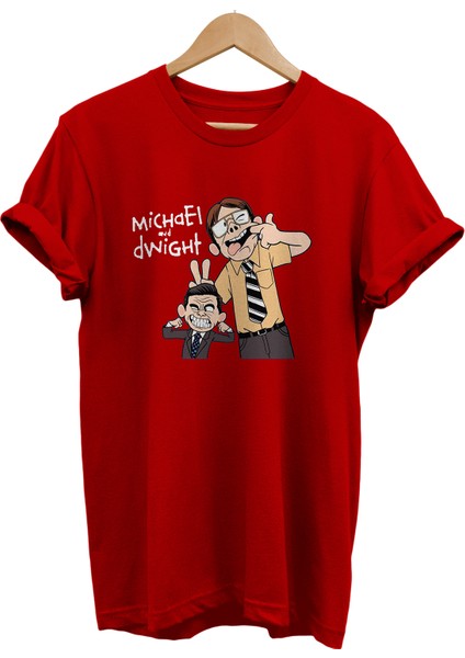 The Office Michael And Dwight Baskılı %100 Pamuk Oversize T-Shirt