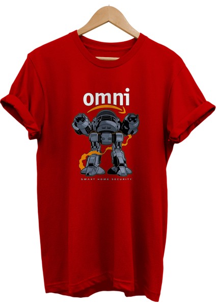 Robocop ED-209 Ev Güvenliği Baskılı %100 Pamuk Oversize T-Shirt