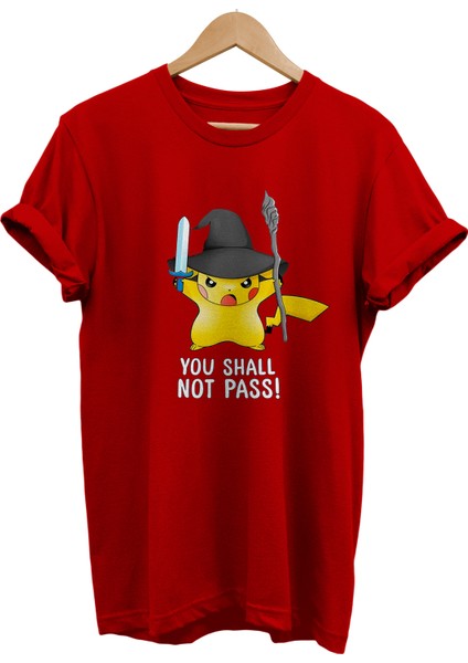 Yüzüklerin Efendisi Pikachu Gandalf Baskılı %100 Pamuk Oversize T-Shirt