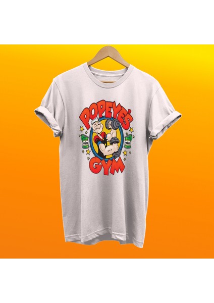 Temel Reis Popeye Gym Baskılı %100 Pamuk Oversize T-Shirt