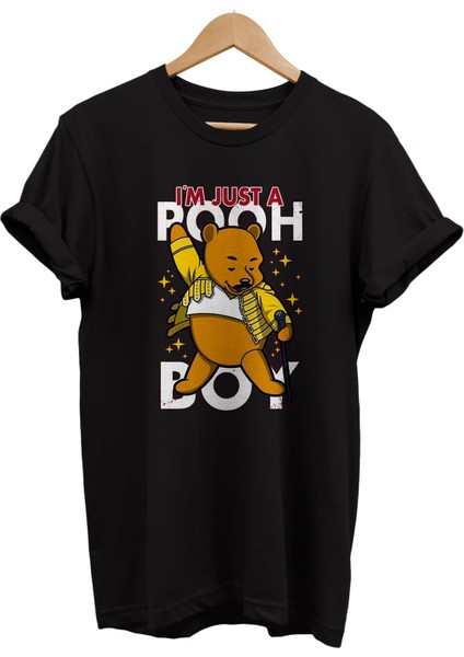 Winnie The Pooh Baskılı %100 Pamuk Oversize T-Shirt Büyük Beden Tişört