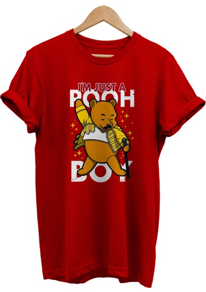 Winnie The Pooh Baskılı %100 Pamuk Oversize T-Shirt Büyük Beden Tişört