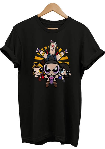 Powerpuff Girls Baskılı %100 Pamuk Oversize T-Shirt Büyük Beden Tişört