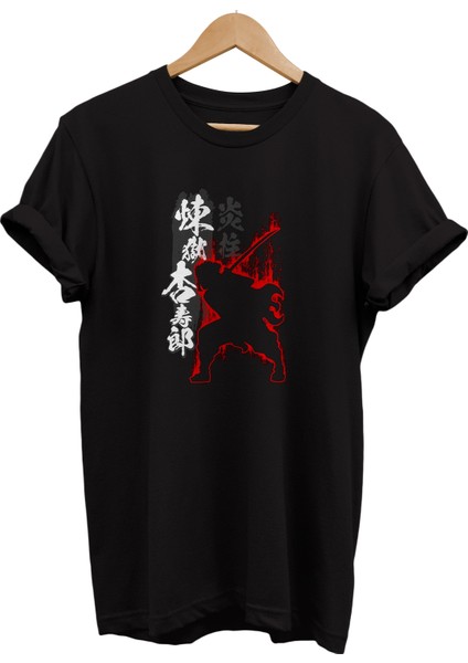 Kyojuro Rengoku Baskılı %100 Pamuk Oversize T-Shirt