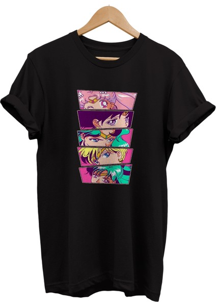 Sailor Moon Ekibi %100 Pamuk Oversize T-Shirt Büyük Beden Tişört