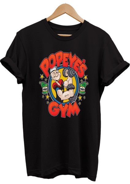 Temel Reis Popeye Gym Baskılı %100 Pamuk Oversize T-Shirt