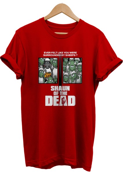 Shaun Of Dead Baskılı %100 Pamuk Oversize T-Shirt Büyük Beden Tişört