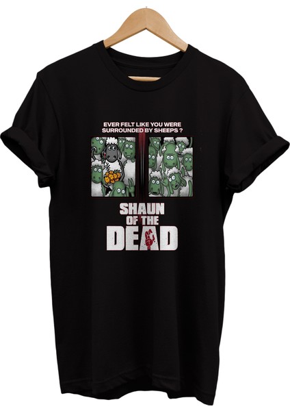 Shaun Of Dead Baskılı %100 Pamuk Oversize T-Shirt Büyük Beden Tişört