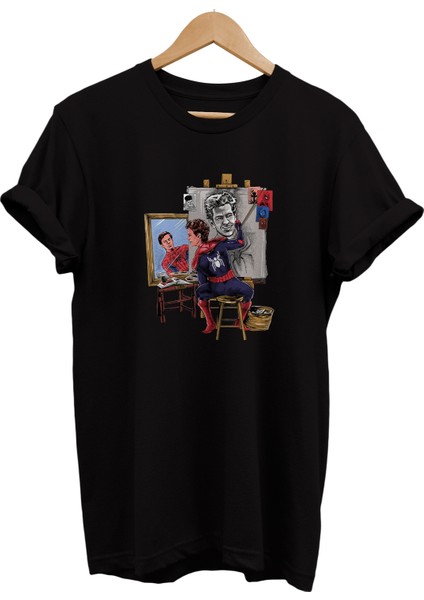Örümcek Adamlar Spiderman Baskılı %100 Pamuk Oversize T-Shirt Büyük Beden Tişört