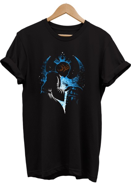 Star Wars Prenses Leia Baskılı %100 Pamuk Oversize T-Shirt Büyük Beden Tişört