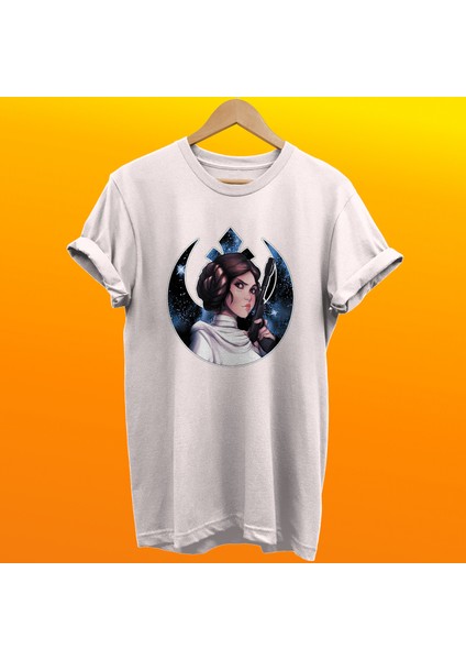 Star Wars Prenses Leia Baskılı %100 Pamuk Oversize T-Shirt