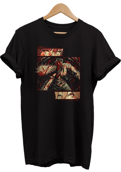 Testere Kafa Baskılı %100 Pamuk Oversize T-Shirt