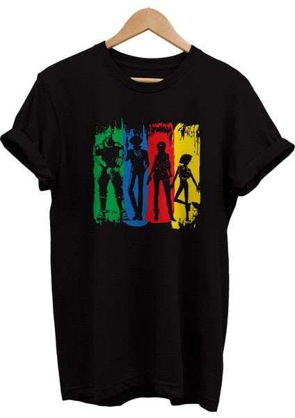 Anime Bounty Hunters Baskılı %100 Pamuk Oversize T-Shirt