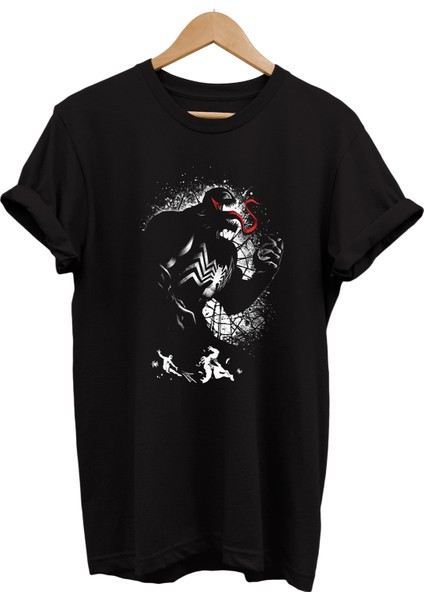 Venom Baskılı %100 Pamuk Oversize T-Shirt Büyük Beden Tişört