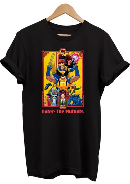 X-Men Baskılı %100 Pamuk Oversize T-Shirt Büyük Beden Tişört