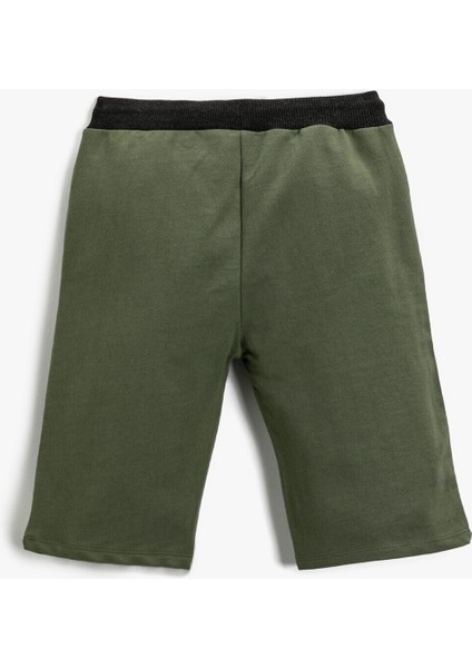 Erkek Çocuk Slogan Baskılı Şort Pamuklu Beli Bağcıklı fiyatları