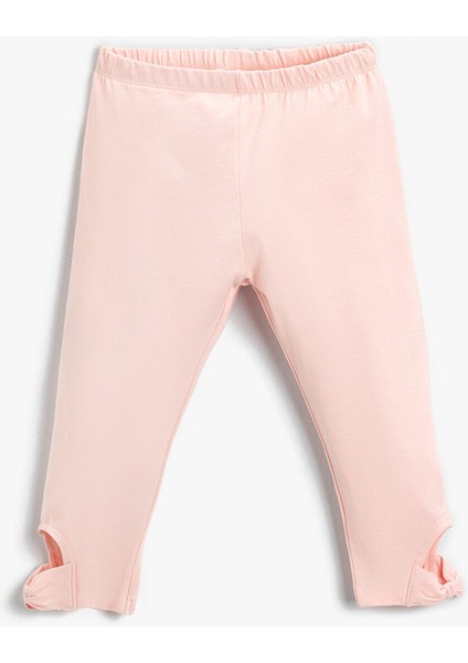 Kız Çocuk Cut Out Detaylı Basic Tayt Pamuklu