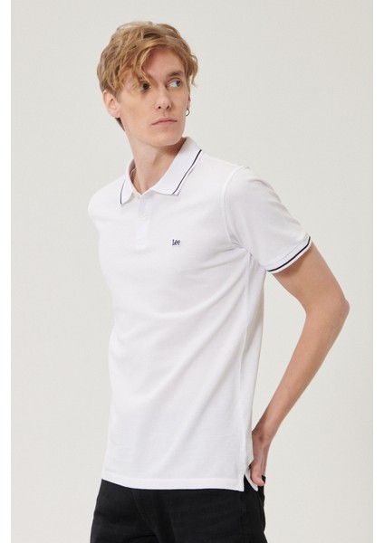 Slim Fit Dar Kesim Polo Yaka %100 Pamuk Tişört