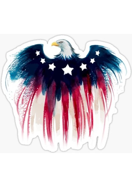 Araba Kartal Sticker Yapıştırması Etiket Amerikan Bayrağı 17CM A4