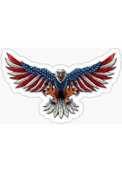 Araba Kartal Sticker Yapıştırması Etiket Amerikan Bayrağı 17CM